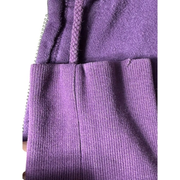 Rare vintage y2k Lucky Brand purple floral Asian embroidered zip-up hoodie Med - Picture 8 of 9